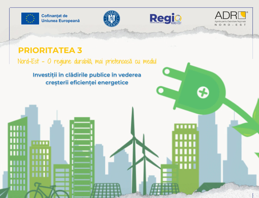 Investiții în clădirile publice în vederea creșterii eficienței energetice din Regiunea Nord-Est